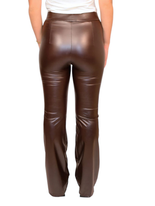 Leather Effect Trousers Bordeaux Morena Spain Wb-41365-25tr