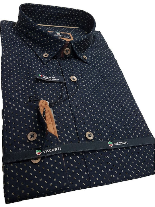 Langärmlig Hemd Navy, Indigo