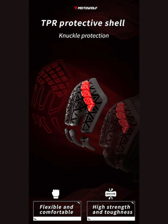 Motowolf MDL0338 Winter Men's Motorcycle Gloves Black