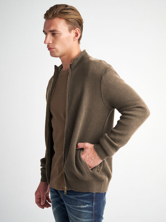 Staff Men's Knitted Cardigan Cappuccino