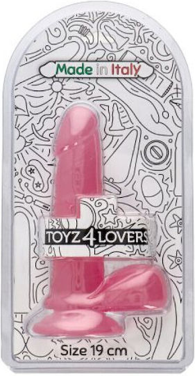 Toyz4lovers Emilio Ρεαλιστικό Dildo με Όρχεις και Βεντούζα Ροζ 19cm