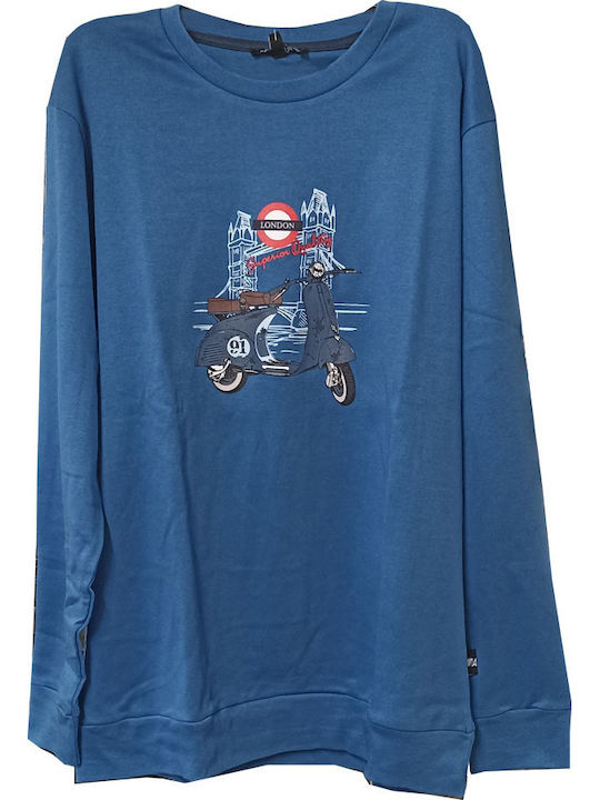 Pijamale Bărbați Apple Vespa Bumbac Croială Normală Albastru