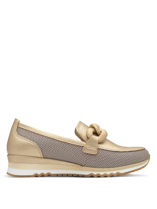 Marco Tozzi Women's Loafers in Gold Color