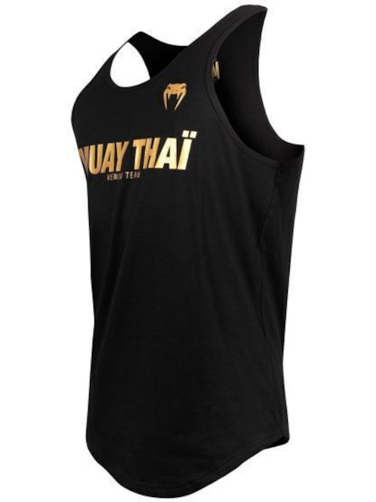 Venum Bărbați Fără mâneci Tricou VENUM-03816 pentru Muay Thai Neagră