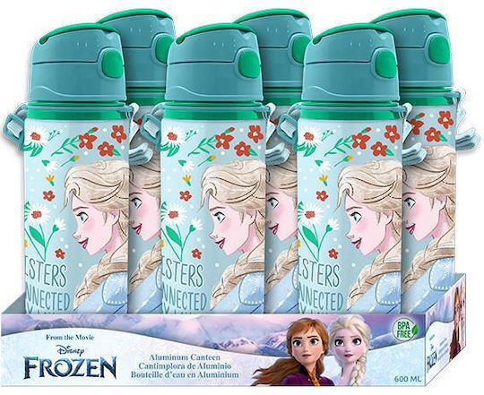 Kids Licensing Frozen Παιδικό Παγούρι Frozen Αλουμινίου Γαλάζιο 600ml