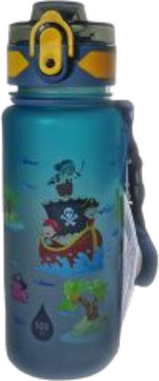 Alpin Kids Water Bottle Pirates Plastic with Straw Non Spill 500ml