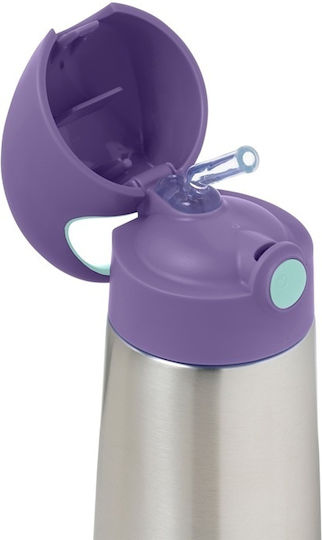 Thermos Water Bottle 500ml Straw B.box Lilac Pop