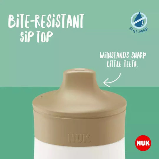 Nuk Minime Sip Παιδικό Παγούρι Ανοξείδωτο Non Spill Μπεζ 300ml