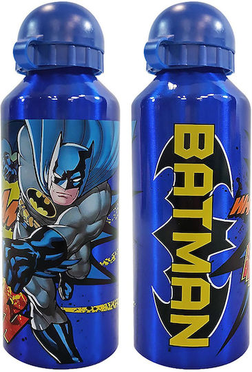 Warner Bros Kinderflasche Batman Aluminium mit Schraubverschluss Auslaufsicher 500ml (Verschiedene Designs/Farben)