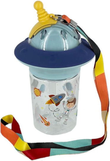 Estia Astro Kids Water Bottle Plastic with Straw Tyrquoise 450ml (Various Designs/Colours)