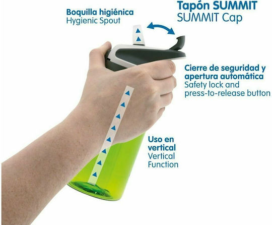 Laken Animals Tritan Plastic Kids Water Bottle with Straw Green 450ml