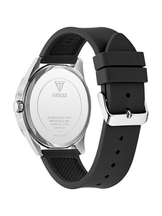 Guess Elliot Men's Watch 44mm Battery with Black Rubber Strap