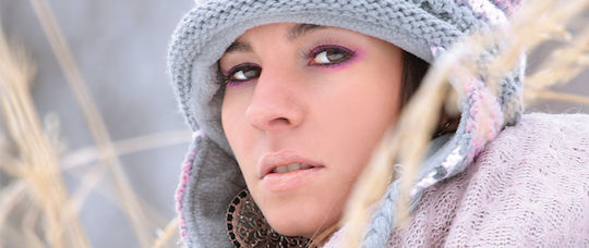Beanie Unisex Beanie Gestrickt in Lila Farbe