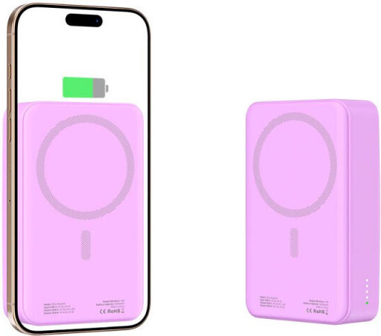 Tech-Protect PB12 LifeMag MagSafe Power Bank 20000mAh 15W with USB-A Port and USB-C Port Lilac