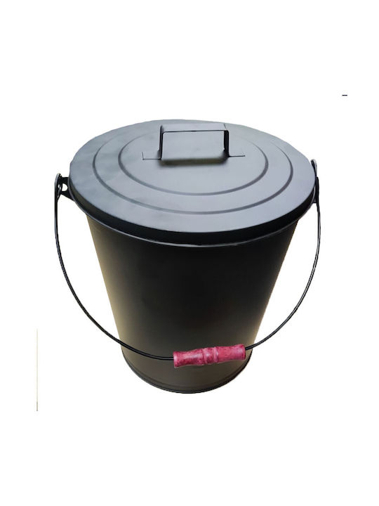 Sidirela Metallic Black Waste Bin 27x21x34.5cm