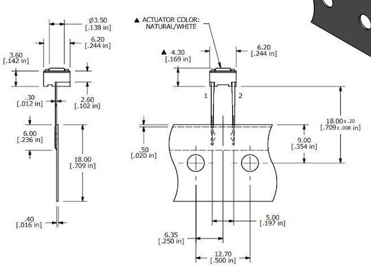 Διακόπτης Micro Switch Λευκό 1τμχ