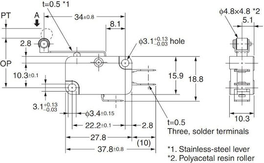 Snap Action Διακόπτης Micro Switch