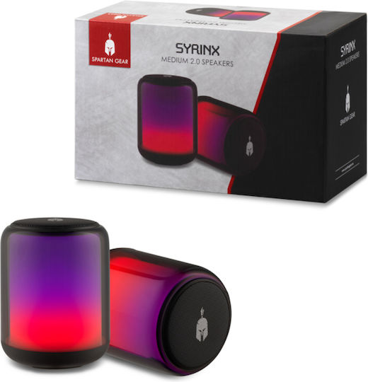 Spartan Gear Syrinx M Medium 2.0 Speakers with RGB and Bluetooth Black