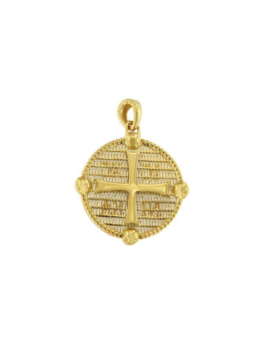 Kontopoulos Charm Amulet Constantine from Gold 9 K with Zircon