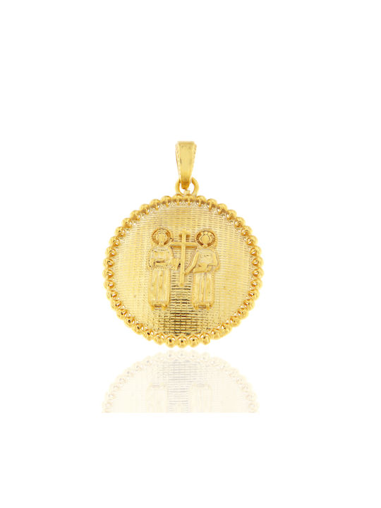 Kontopoulos Charm Amulet Constantine from Gold 9 K