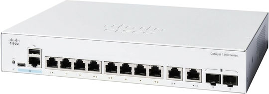 Cisco Catalyst C1300-8T-E-2G Verwaltet L2 Power over Ethernet Switch mit 10 Ports Gigabit (1Gbps) Ethernet und 2 SFP Ports