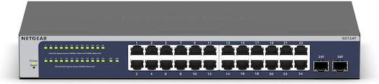 NetGear GS724T v1 Managed L3 Switch με 24 Θύρες Gigabit (1Gbps) Ethernet