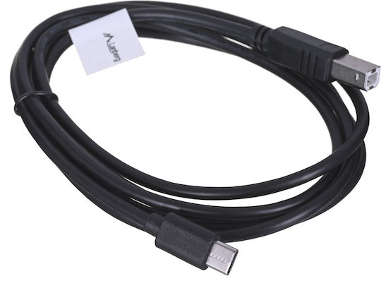 Lanberg USB 2.0 Cable USB-C Male - USB-B Black 1.8m CA-USBA-13CC-0018-BK