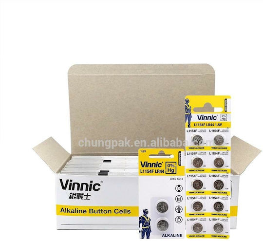 Vinnic Batterie Alkalisch für Uhren LR44 1.5V 1Stück