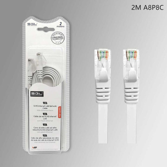 SGL U/UTP Καλώδιο Δικτύου Ethernet 2m Λευκό