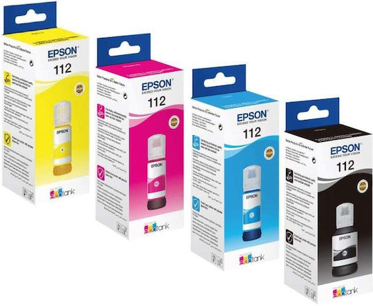 Epson 112 EcoTank Original Pack of 4 InkJet Printer Inks Yellow / Cyan / Magenta / Black