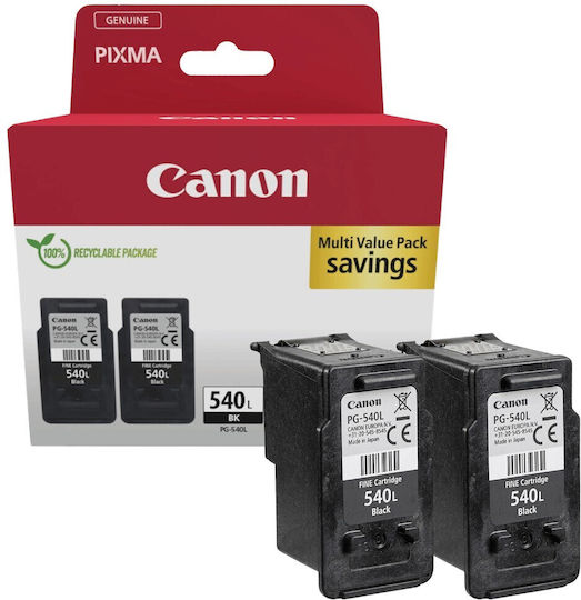 Canon PG-540 L Original Pack of 2 InkJet Printer Inks Black (5224B020)