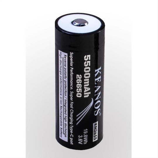 Keanos Rechargable Battery 26650 Li-ion 3.6V 1pcs