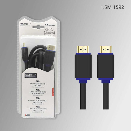 SGL HDMI Cable Male - HDMI Male 1.5m Black