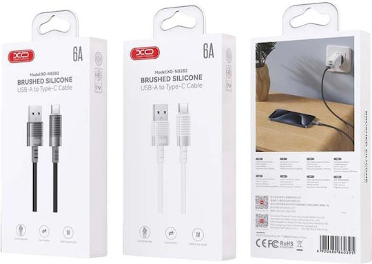 XO NB282 USB-A to Lightning Cable 12W Μαύρο 1m