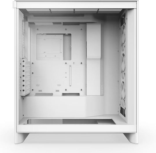 NZXT H7 Flow RGB Gaming Midi Tower Computer Case with Side Window White