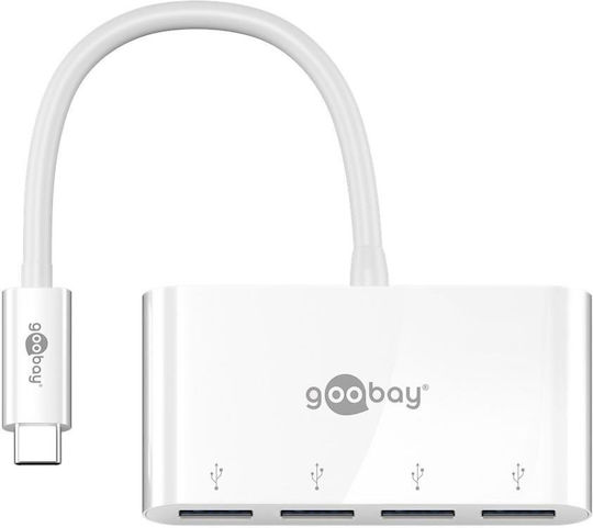 Goobay USB Hub 4 Ports USB 3.0 with USB-C Connection White