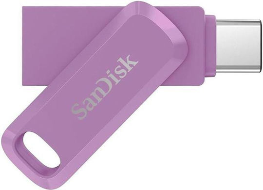 Sandisk Ultra Dual 64GB USB 2.0 Stick με σύνδεση USB-A & USB-C Μωβ