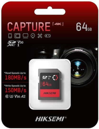 Hiksemi microSDXC 64GB Geschwindigkeitsklasse 10 UHS-I 180MB/s