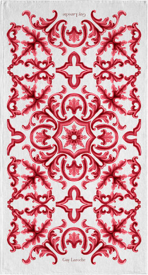 Guy Laroche Velur Imprimat Bumbac Roșie 175x100 cm