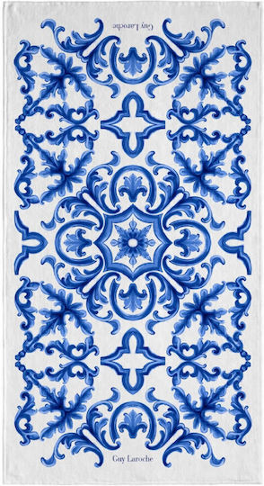 Guy Laroche Velour Printed Prosop de Plajă Albastră 175x100cm.