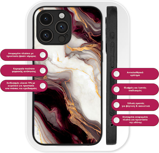 Sonique Marble Serie Hülle für Xiaomi Poco F5 5G Bordeaux