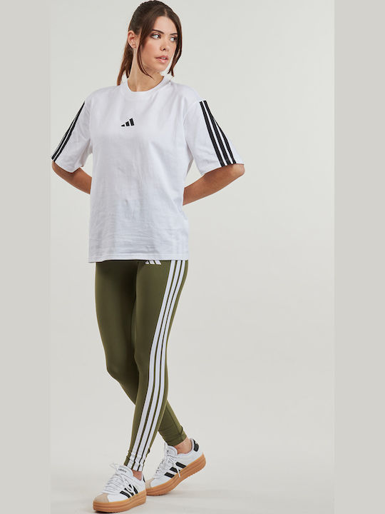3-Stripes Γυναικείο Αθλητικό Oversized T-shirt Λευκό