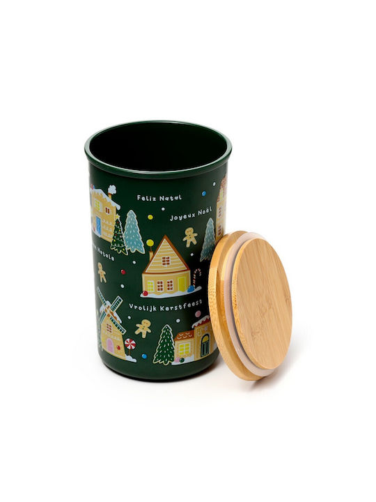 Βάζο Αποθήκευσης Bamboo Καπάκι Christmas Cookie