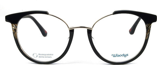 Woodys Barcelona Women's Prescription Eyeglass Frame Black WO25ANNI10
