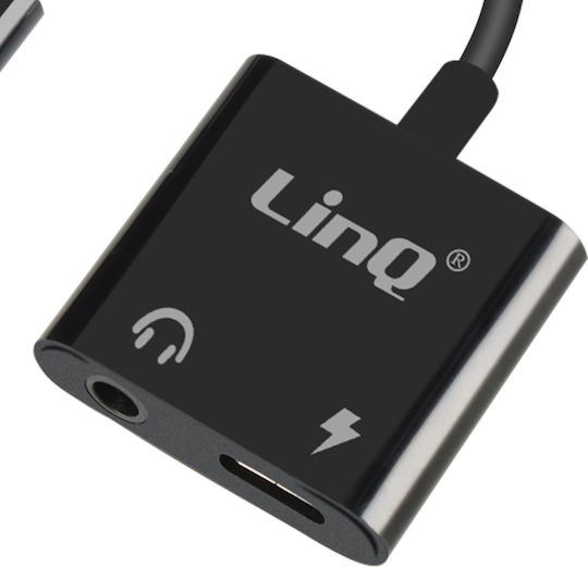 Linq USB-C auf 3,5mm Audio-Buchse Weiblich USB-C Ladeadapter Schwarz