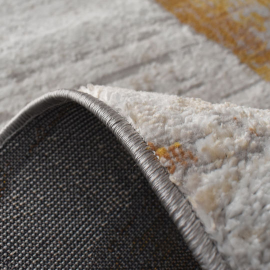 Saray Home Springs Spg07 Teppich Rechteckig Synthetisch,Polyester/Cotton/Leather Ivory-yellow