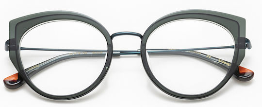 Woodys Barcelona Women's Metal Butterfly Prescription Eyeglass Frame Green Guilia 03