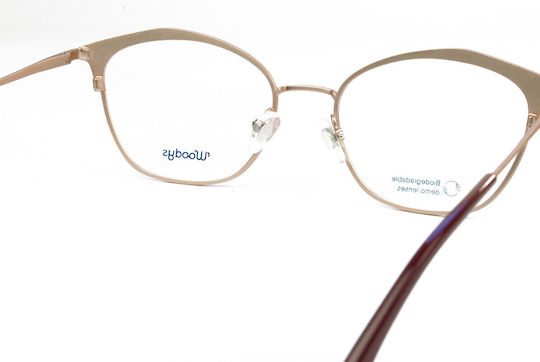 Woodys Barcelona Pristina Women's Metal Prescription Eyeglass Frame Cat Eye Gold WO25PRIS12