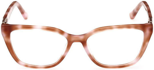 Guess Metal Eyeglass Frame Butterfly Brown Tortoise gu2941 059