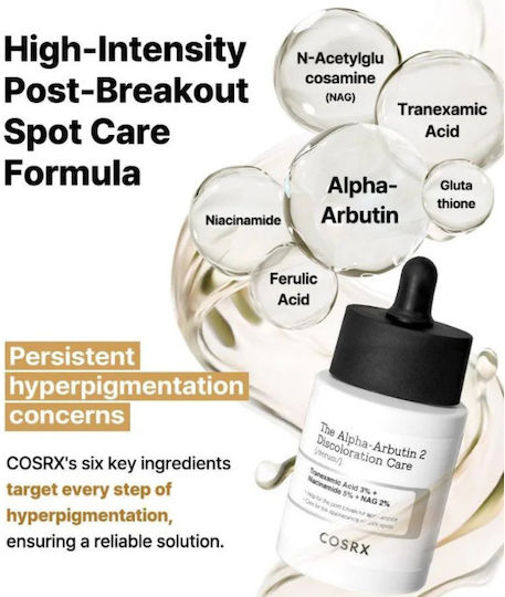 Cosrx The Alpha-arbutin 2 Discoloration Care Serum Face with Niacinamide & Hyaluronic Acid for Dark Spots & Whitening 50ml